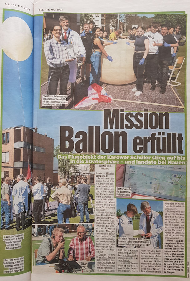 Pressemitteilung in einer Berliner Zeitung